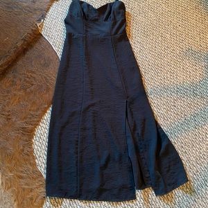 Urban outfitters black midi dress with slit